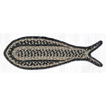 CAPITOL IMPORTING CO 9 x 26 in. Jute Fish Rug - Black and Tan 63-9-93F